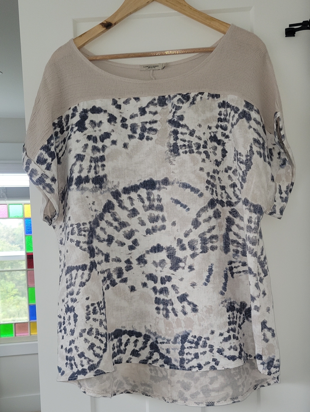 Lungo L'Arno Womens Beige and Grey Italian Linen Tunic